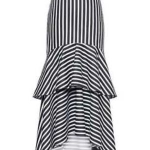 Banana republic high low cascade stripe midi skirt